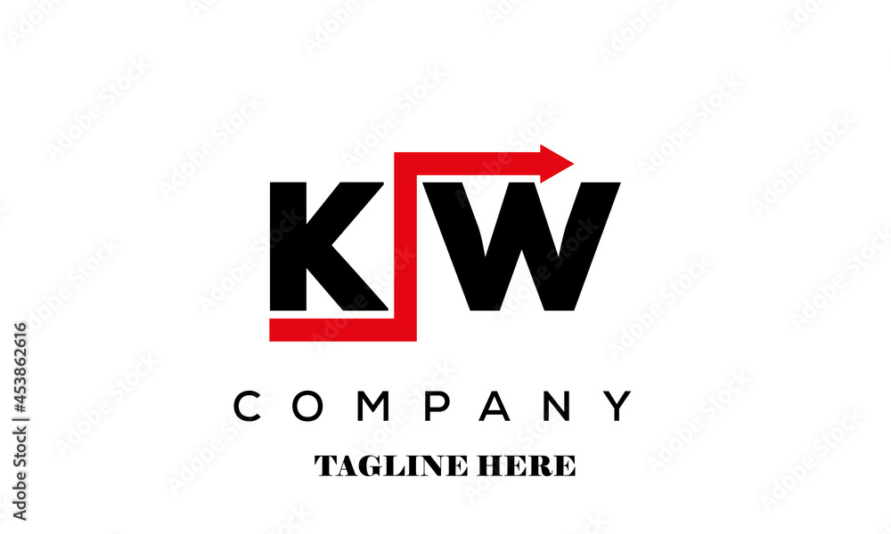 Obraz premium KW creative financial advice latter logo vector