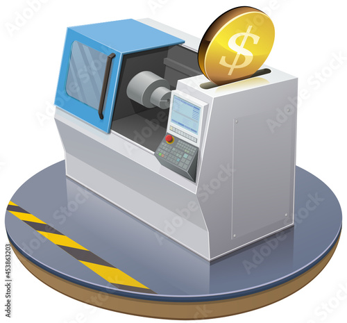 Dollar investment in a CNC machine tool (cut out)