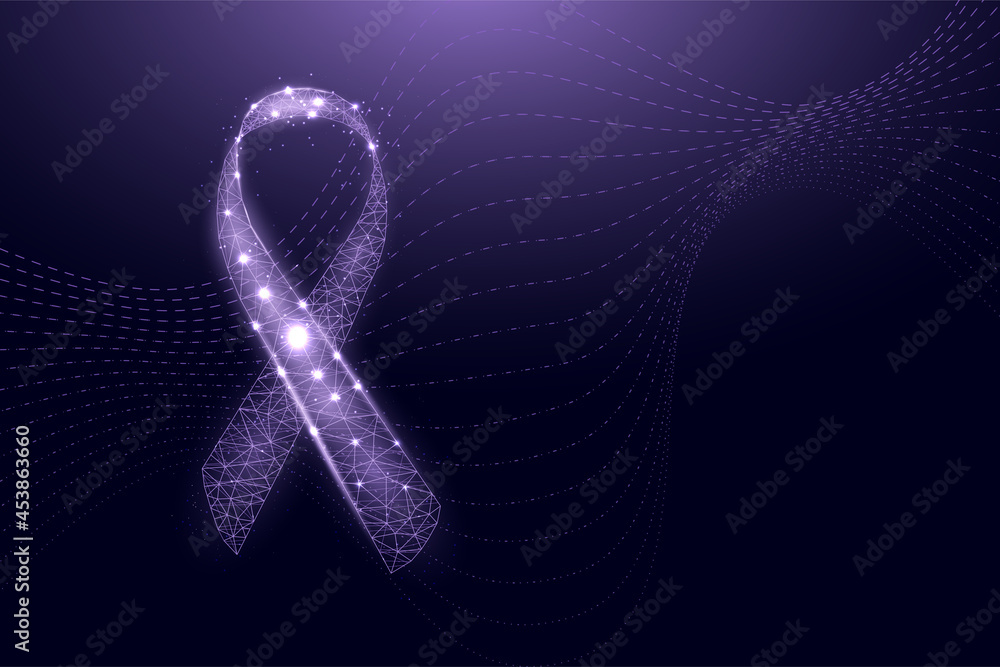 Domestic Violence Awareness Month concept. Banner template with glowing ...