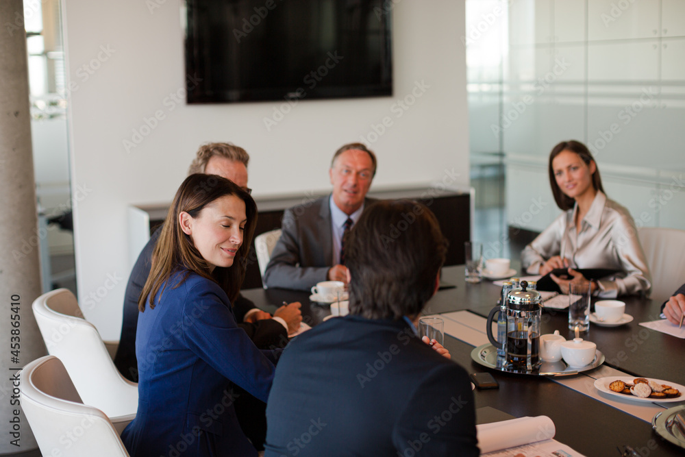 Business people talking in meeting Business people talking in meeting