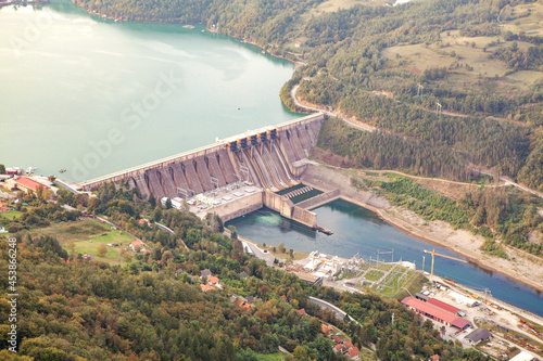 Dam power plant on lake 