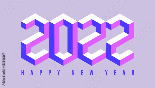 Creative concept of happy new year 2022 poster