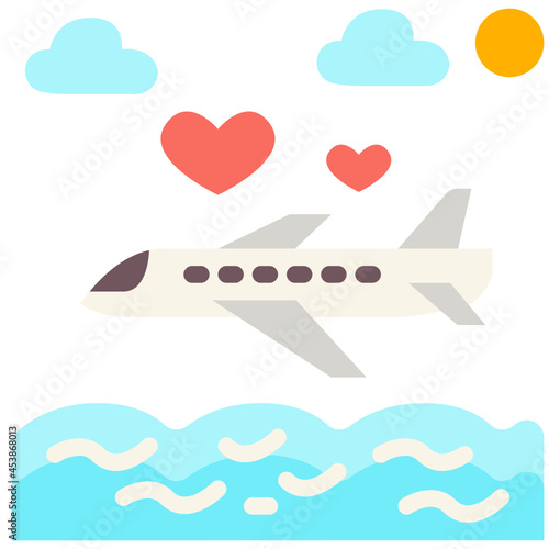 honeymoon flat icon