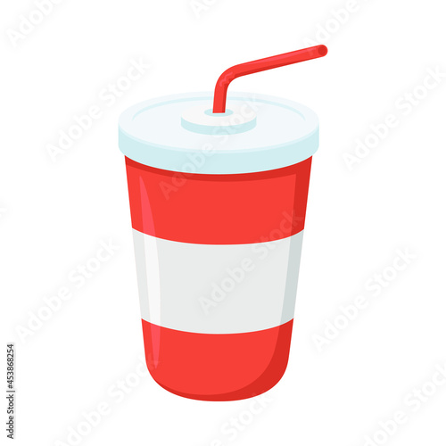 Soda Paper Cup Sign Emoji Icon Illustration. Take Away Drink Vector Symbol Emoticon Design Clip Art Sign Comic Style.