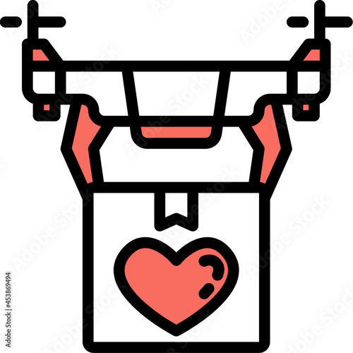 drone delivery one color icon