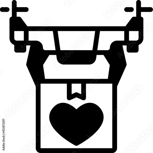 drone delivery solid line icon