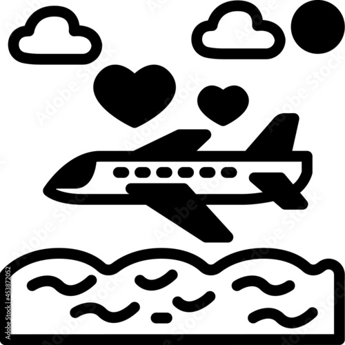 honeymoon solid line icon