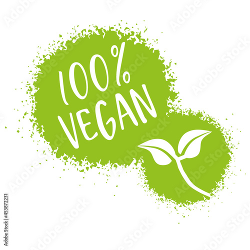 100 Percent vegan - vector illustration seal
