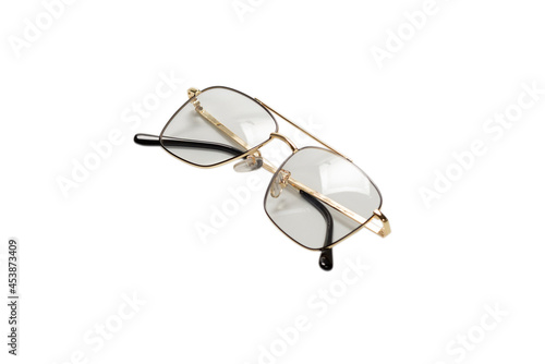 Transparent fashion glasses isolated.