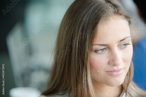 Close up of businesswoman's face