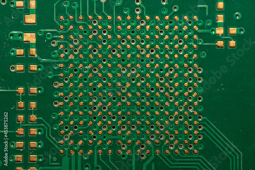 Blank Green PCB with no soldered components 