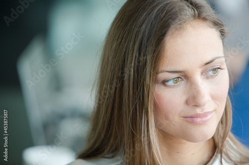 Close up of businesswoman's face