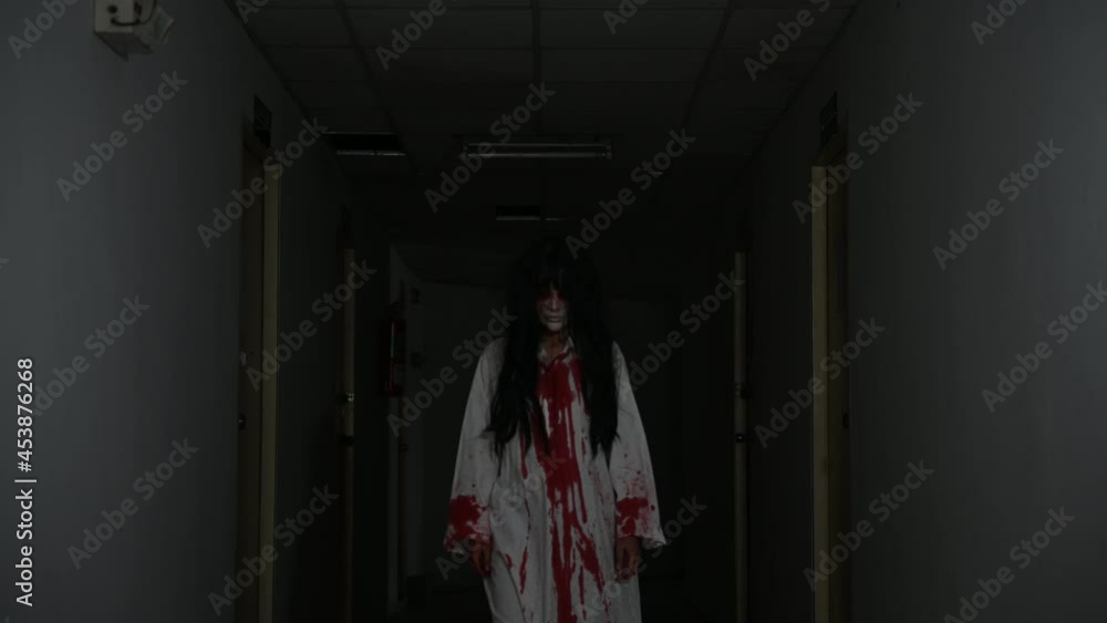 Portrait of asian woman make up ghost,Scary horror scene for background,Halloween festival concept,Ghost movies poster,angry spirit in the apartment Portrait of asian woman make up ghost,Scary horror scene for background,Halloween festival concept,Ghost movies poster,angry spirit in the apartment