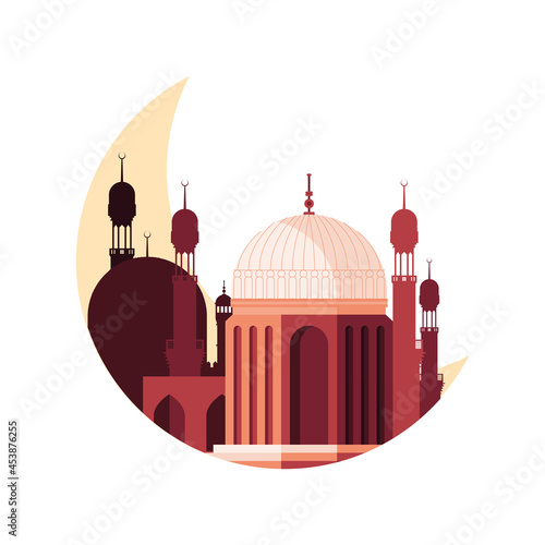 mosque muslim with moon