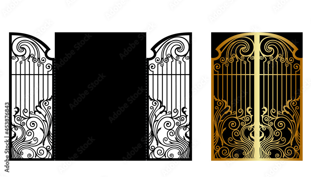 wedding invitation or greeting card with gate wedding invitation or greeting card with gate