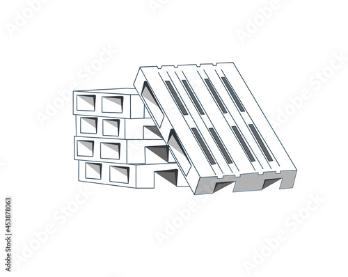 pallets, pallet in different colors in vector and picture