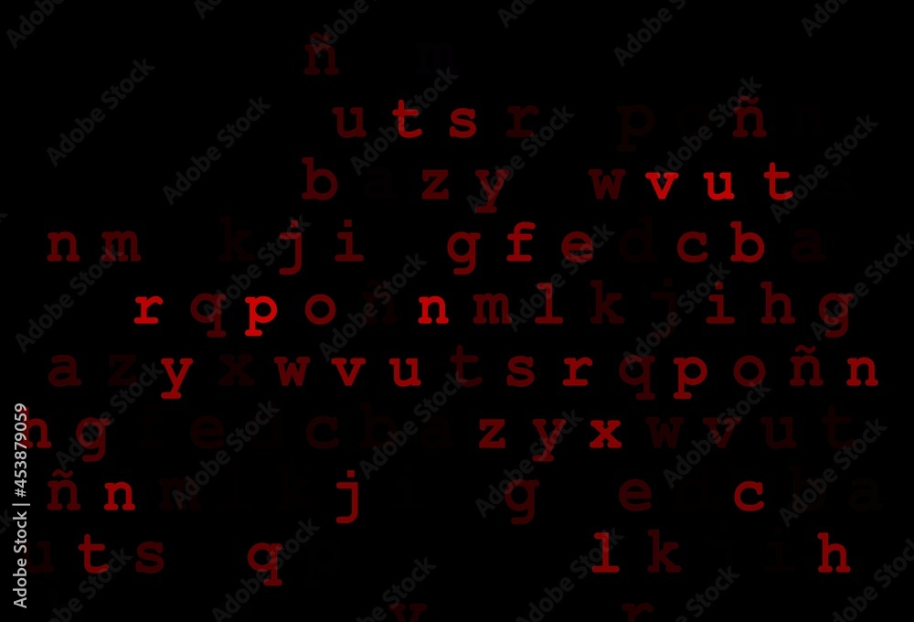 Dark red vector cover with english symbols. Dark red vector cover with english symbols.
