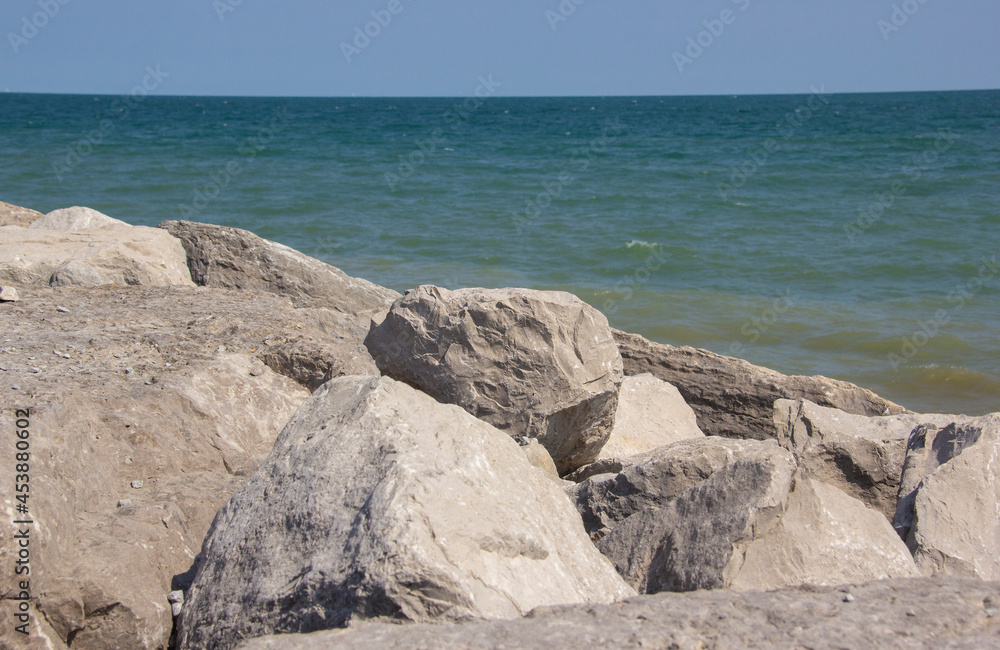 Boulders on the Lake Ontario shoreline
