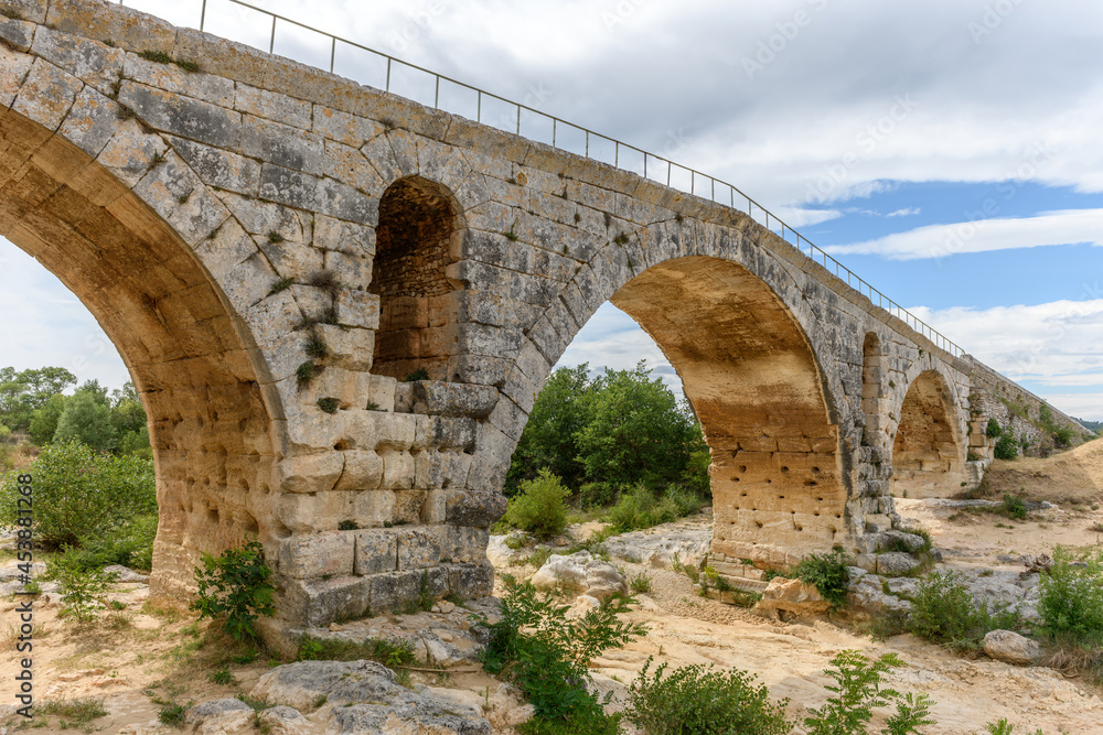 The Julien bridge, Roman bridge over the Calavon river. Roman bridge in the Luberon located on the Via Domitia.