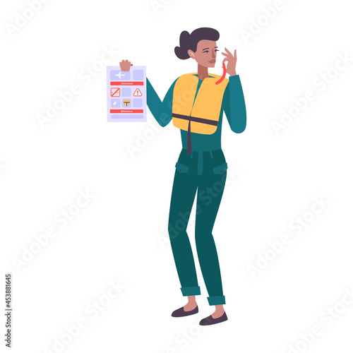 Stewardess Flat Illustration