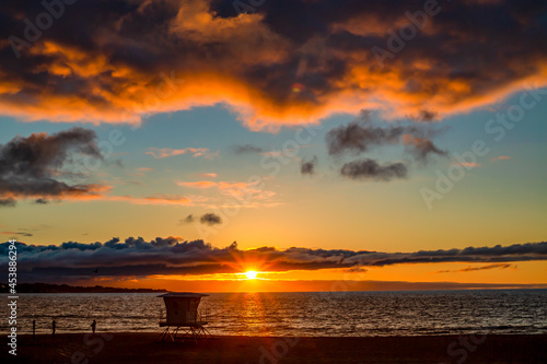  Red sunset over the sea