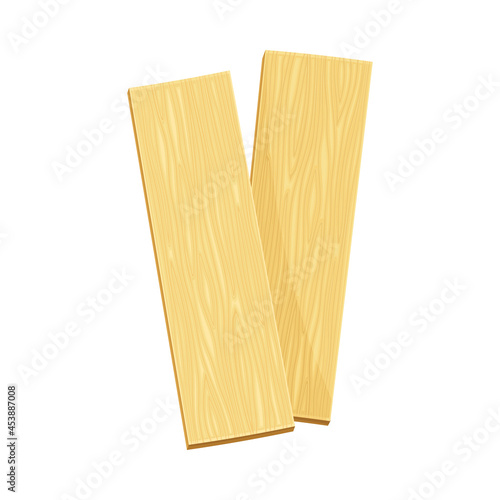 Rectangular Wooden Plank or Board as Sawed Timber Vector Illustration