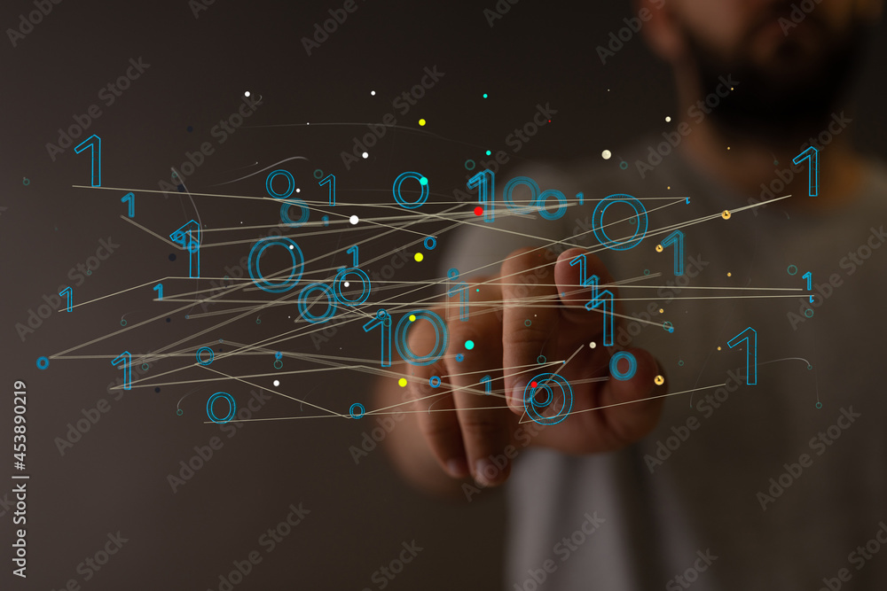 Technology background. Big data concept. Binary Technology background. Big data concept. Binary