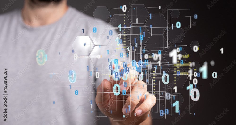 Technology background. Big data concept. Binary Technology background. Big data concept. Binary