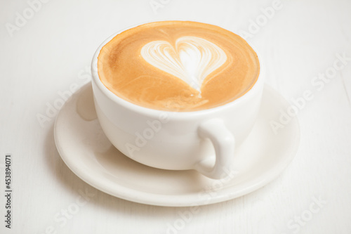 latte with heart foam art