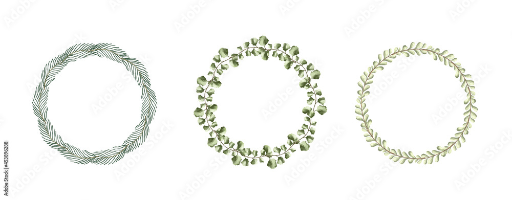 Floral wreath made of grass in circle Floral wreath made of grass in circle