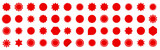 Set of red price sticker. Sale sticker collection. Set of red starburst, sunburst badges. Label icon sticker. Badge. Design elements - best for sale sticker, price tag, quality.  Vector illustration