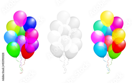 Color Glossy Balloons Set isolated on White in Vector Illustration