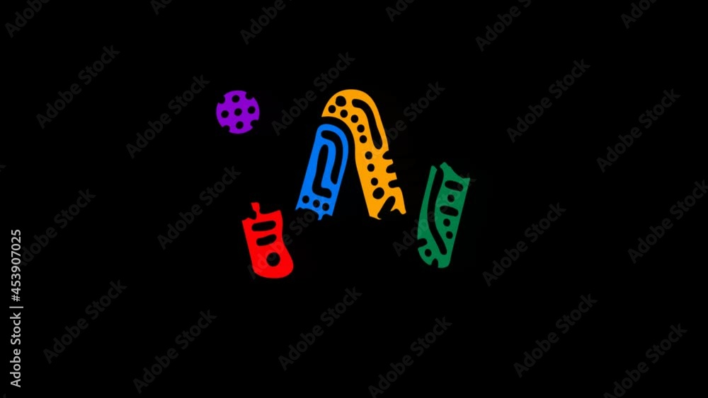 Letter W. 4K video. Transparent Alpha channel. Unique cartoon doodle ...