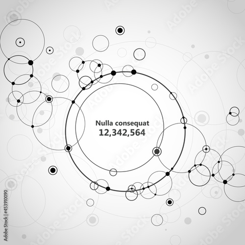 Network Background. Vector connected circles and dots. Technology and communication business design