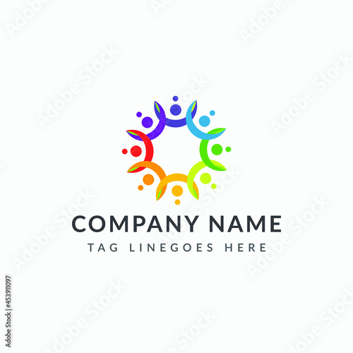 Creative logo design. People connect logo,communication logo, community Logo, social network logo vector logo template. Global Community Logo Icon Elements Template