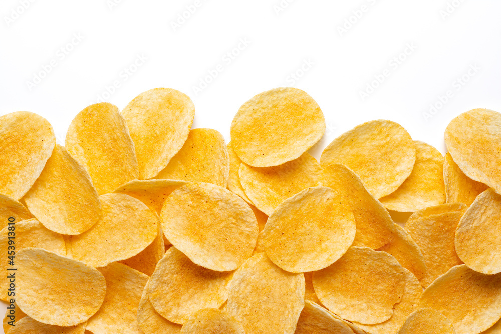 potato chip isolated on white background potato chip isolated on white background