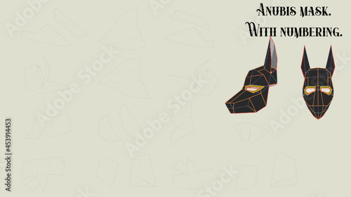 Anubis mask papercraft