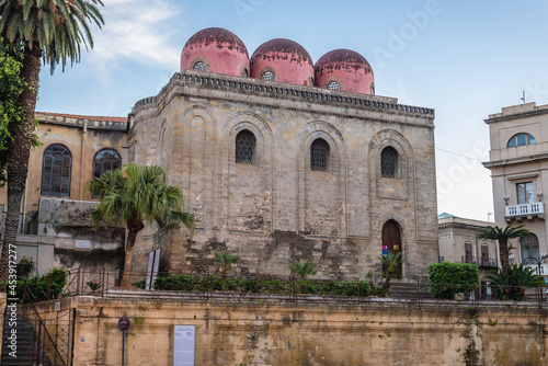 Exterior of San Cataldo Church located on Bellini Square in Palermo city, Sicily Island, Italy