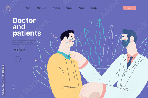 Doctor and patients - medical insurance web tamplate