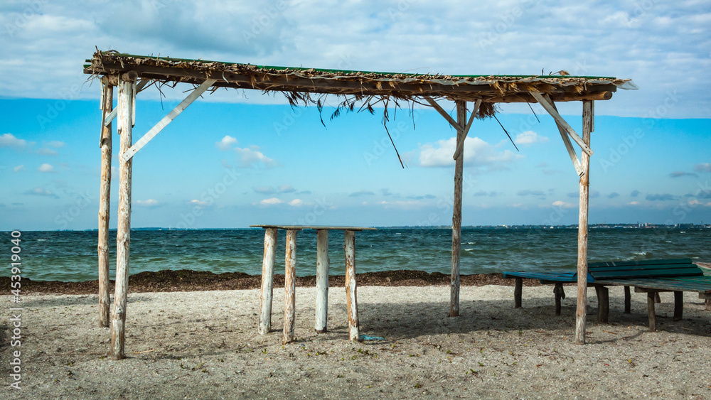 Old wooden shed on the beach Old wooden shed on the beach