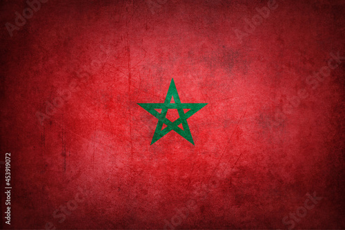 Grunge Morocco flag