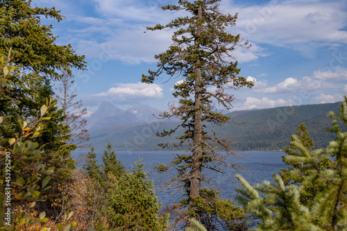 Lake McDonald at Glacier National Park with View of mountain range