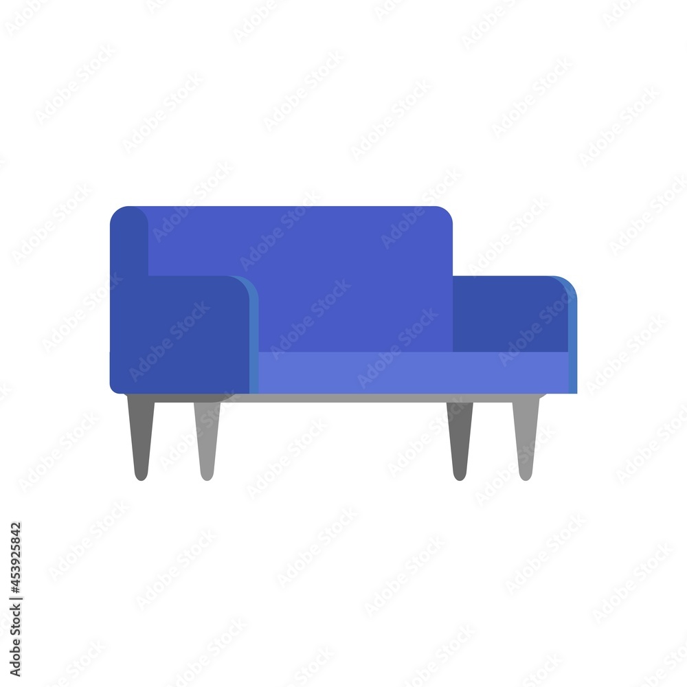 sofa isolated on white background. Vector flat illustration. A piece of interior. The object can be used for the design of an apartment, office, premises. sofa isolated on white background. Vector flat illustration. A piece of interior. The object can be used for the design of an apartment, office, premises.
