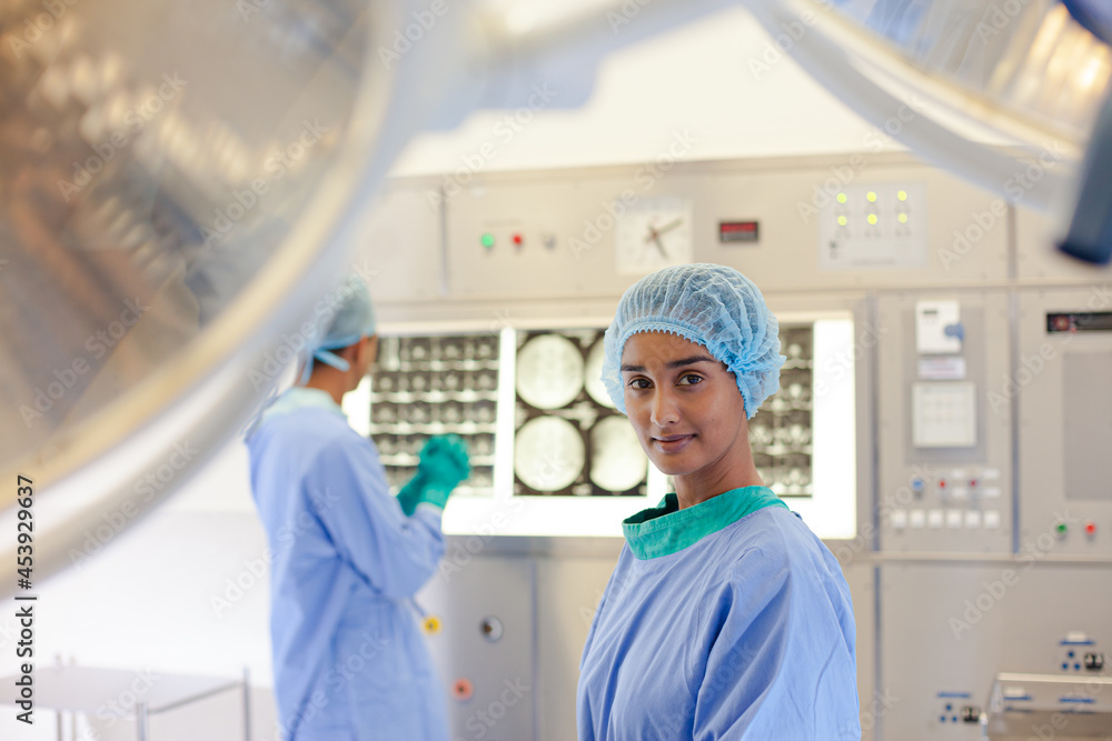 Surgeon standing in operating room Surgeon standing in operating room
