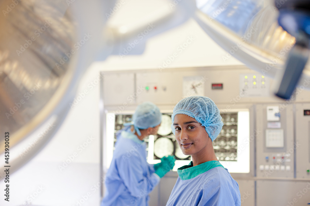 Surgeon standing in operating room Surgeon standing in operating room