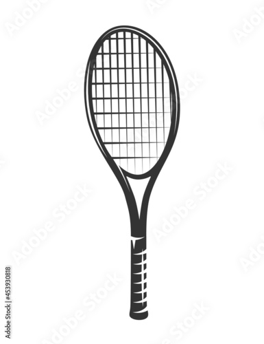 Lawn tennis racket isolated on white background. Vector illustration