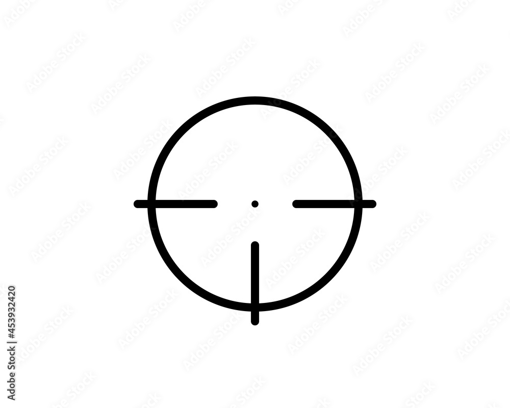 Core values focus icon line symbol. Isolated vector illustration on company values sniper sign concept for your web site mobile app logo UI design. Core values focus icon line symbol. Isolated vector illustration on company values sniper sign concept for your web site mobile app logo UI design.