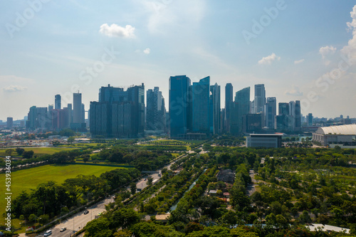 シンガポールの風景をドローンで撮影した空撮写真 Aerial photo of Singapore landscape taken by drone. 