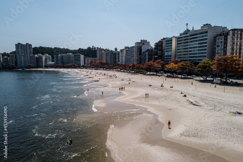 beach in rio de janeiro, brazil. icaraí beach niterói. aereal views. drone photos photo