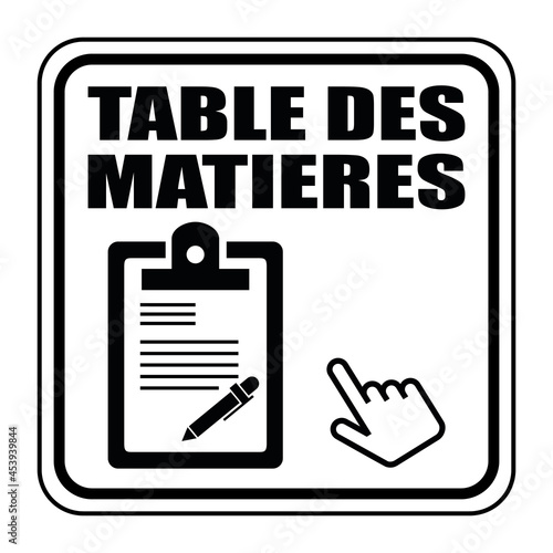 Logo table des matières.